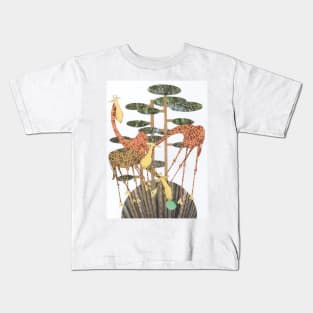 Giraffes at the Watering Hole. Kids T-Shirt